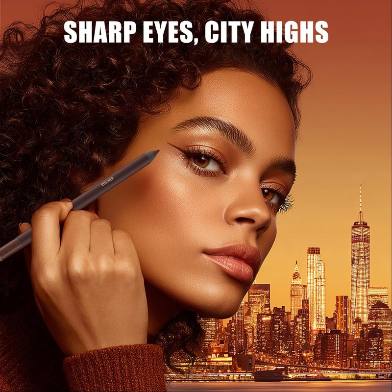 Waterproof Eyeliner Pencil, Gel, Long-Wear, for Women (Chocolate)