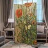 HOZUSO Room Divider Wood Privacy Screens Van Gogh's Butterflies and