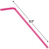 Disposable Hot Pink Plastic Flex Straws - 11.5", 50 Count