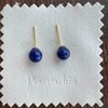 Silver 925 Lapis Lazuli Earrings, Natural Stone, Good Luck, Happiness,