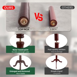 OIRUMIE Wooden Coat Rack Stand, Vintage Wood Coat Rack Freestanding with Sturdy Triangle Base, Classic Coat Racks with 14 Hooks, Natural Birch Wood Coat Tree Hanger Stand for Entryway,Office