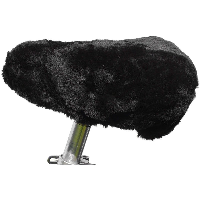 Harrys-Collection Merino Lambskin Bicycle Saddle Cover, black