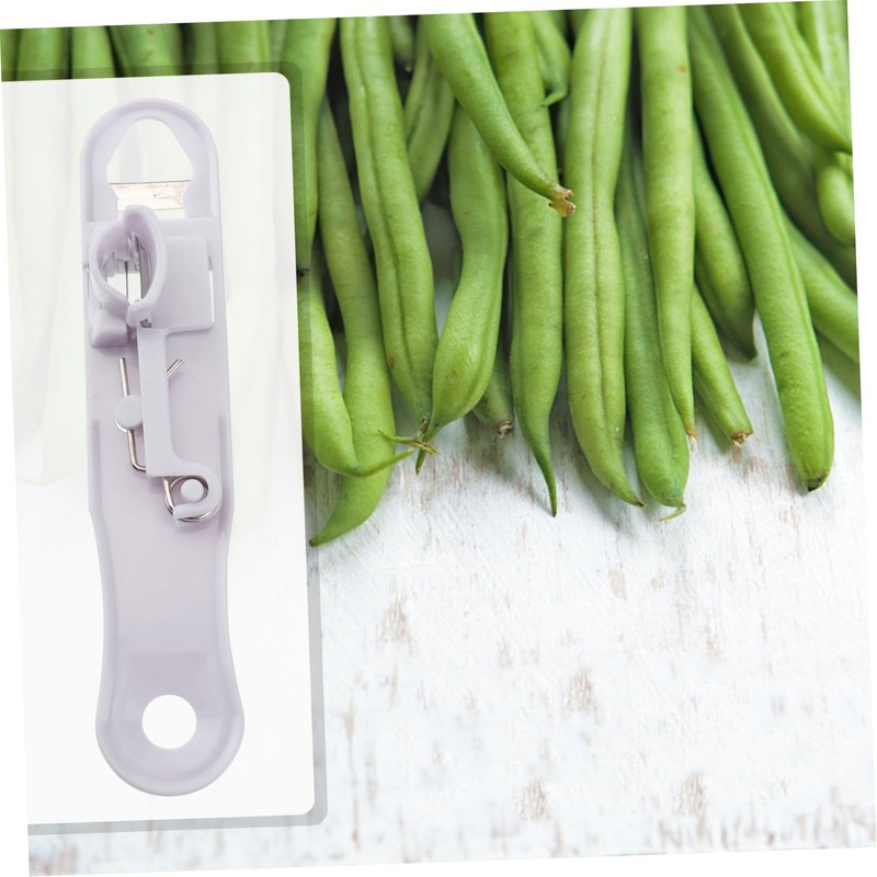 LIFKOME 1pc Multi Functional Green Bean Slicer Stem Remover White