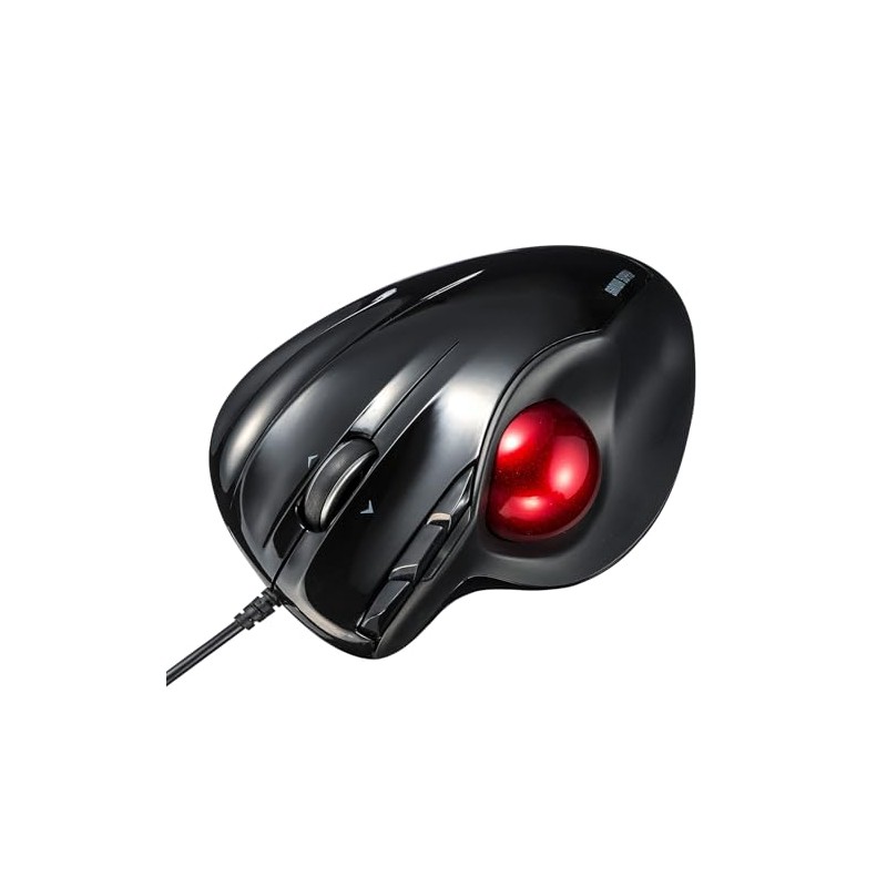 Sanwa Wired Ergonomic Trackball Mouse, Programmable Roller Ball Mice, Tilt