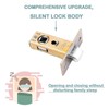 TOP-VIGOR 3Pcs 40mm Tubular Mortice Latch, Flat Tongue Lock Mute