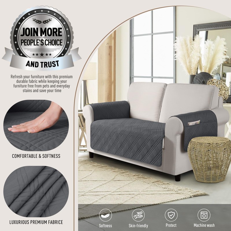 TAOCOCO Waterproof Loveseat Covers for Pets Dogs with Non Slip
