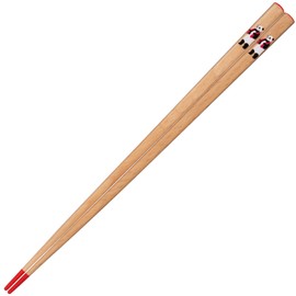 Sunlife H-06066 Chopsticks Dishwasher-Safe, Adult, Long, 8.9 inches (22.5 cm), Healthy Panda, Natural Wood, Red, Made in Japan