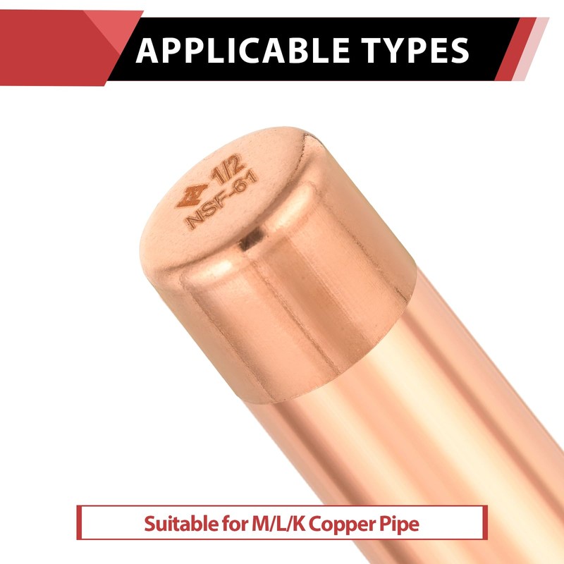 Pro 50 Pack EFIELD 1/2-inch Solder Copper Pipe End Cap