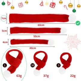 Christmas Scarf Dog Cat Christmas Scarf Red Dog Costume Christmas Costume Pet Dog Clothes for Christmas Decoration Size L