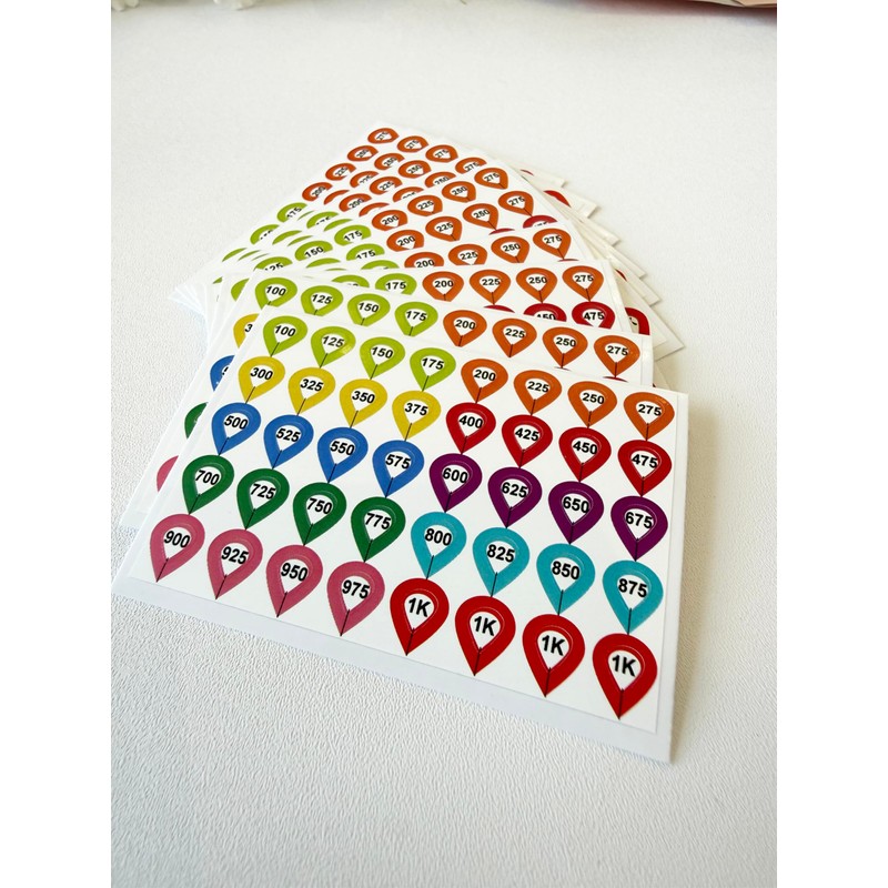10 Sheets 0.23×0.19 Inch Scope Dope Stickers