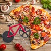Relaxdays Bicycle Pizza Cutter, Funny Pizza Roller with Cutting Wheels,