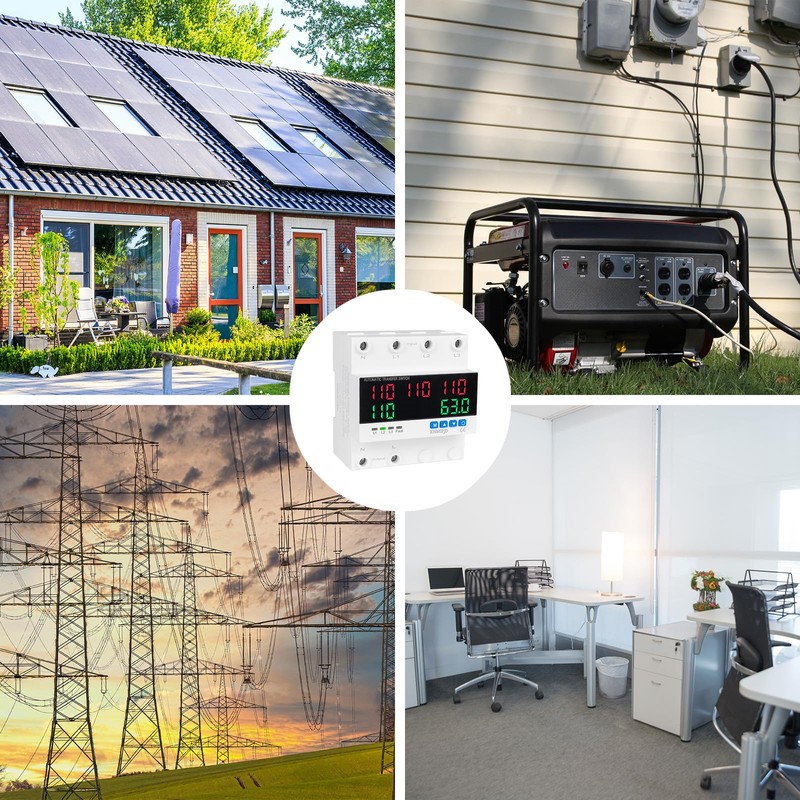 KNMIPJD Automatic Transfer Switch, 63A, Automatic Switching Between Mains, Generator