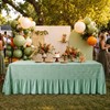 Moukeren 120"x60" Ruffled Tablecloth Gingham Striped Linen Table Cloth Rectangular