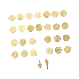 Gatuida 1 Set Wood Burning Pen Tip Set Alphabet Letter Soldering Iron Tips for DIY Projects Woodworking Tool for Engraving Patterns Wood Cork