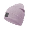 Occulto Leatherpatch Winter Beanie Hat, lavender