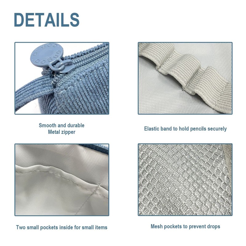 CQQNIU 1 Piece Blue Large Capacity Pen Case, Large Durable