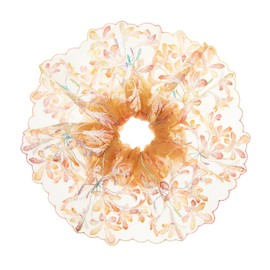 OSOPLAY Floral Embroidered Lace Hair Scrunchie for Women Ponytail Holder Hair Accessory Stretchy for Thick Thin Hair (Sunset)