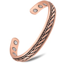 MagnetRX MagnetRX? Women's Adjustable Copper Bracelet Cuff C 99.9% Pure Copper Magnetic Bangle