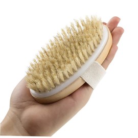 Healeved Natural Wooden Bath Brush Pig Bristles – Handheld SPA Massager Cellulite Remover for Women for Exfoliating and Relaxation
