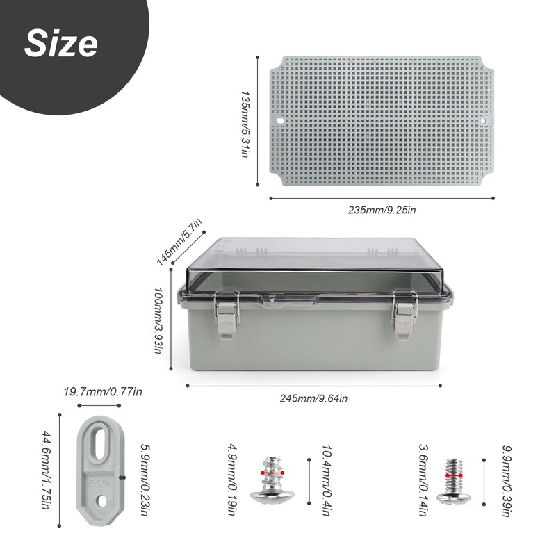 LWLWA Junction Box IP66, ABS Embedded Cable Box, Stainless Steel