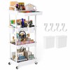 LLMRR 4 Tier Rolling Utility Cart with Drawer, Plastic Storage