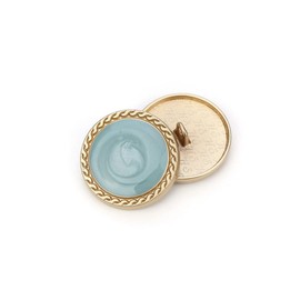 5 PCS Vintage Gold Women's Buttons for Clothing Decoration Metal Coat Button DIY Sewing Craft Accessories (Sky Blue, 15mm)