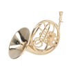 Miniature French Horn Decoration Brass Dollhouse Mini Musical Instrument Replica