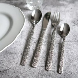 StellaForge Cutlery Set Textured Silver 16-Piece Stainless Steel Dining Utensils BestWayDigital BWD