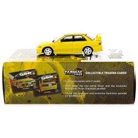 DCD Mitsubishi Lancer GSR Evolution III RHD Yellow Tarmac Cards 1/64 Series Right Hand Drive Diecast Model Global64