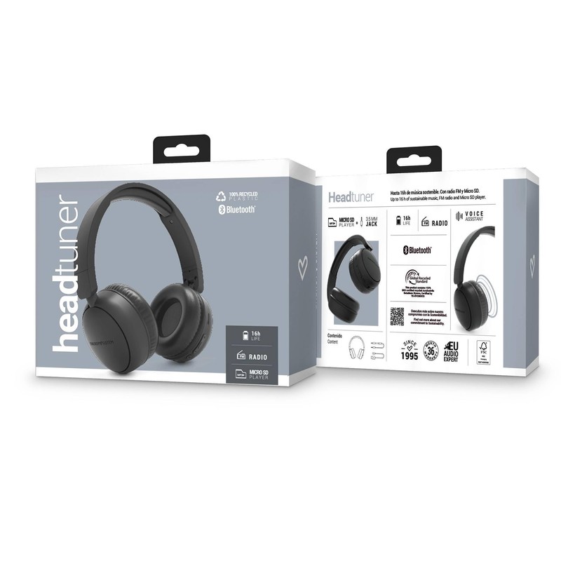 Energy Sistem HeadTuner Bluetooth Headphones with FM Radio (100% Recycled