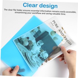 TEHAUX 16pcs Transparent File Folders Clear Project Pocket Sleeves Vibrant Colors for Document Organization Plastic Letter for Office and Home Use