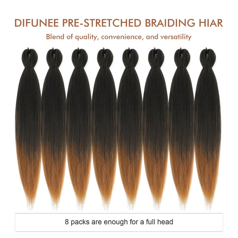 Extensiones de pelo trenzado preestirado, T30, 40.6 cm