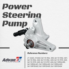 AdvanEX Power Steering Pump Compatible with 2007-2013 ACURA MDX 2005-2010 HONDA ODYSSEY Replace 56110-RGL-305 56110-RGL-A01 56110-RYE-A03 21-5442