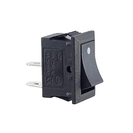Rocker Switch, Toggle Switch, Device Switch, Mini Rocker Switch 250V 6A 125V 10A AC, KCD1 (6V 9V 12V 24V 125V AC/DC) Black Rocker Rectangular with Point, 19 x 13 mm, 2 Pole On/Off