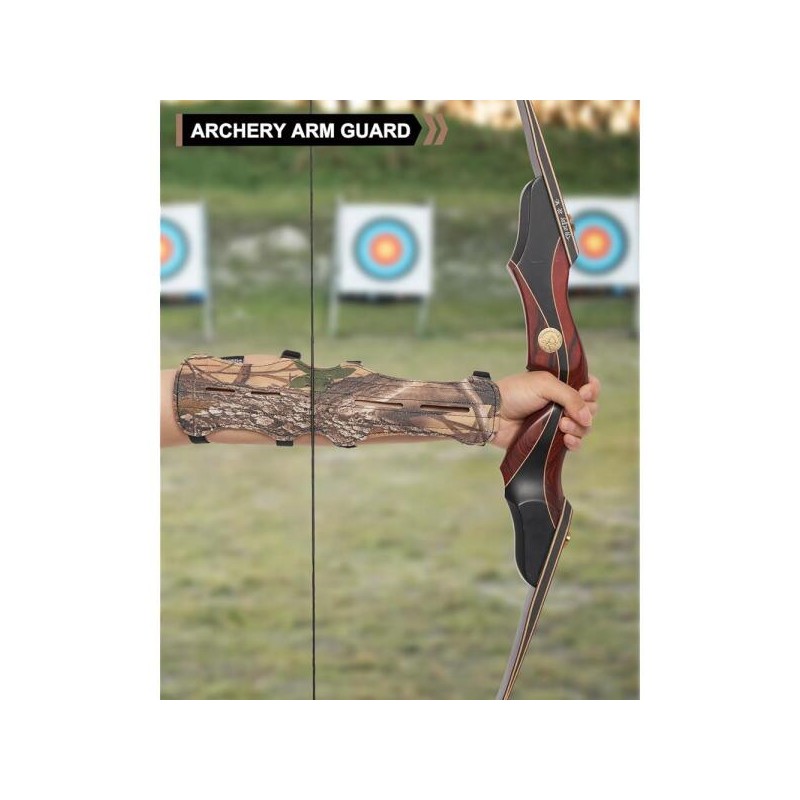 TOPPARCHERY 12인치 소 가죽 팔 보호대, 4개의 조절 가능한 스트랩