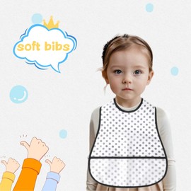 Baby bibs Waterproof Toddler bib - Feeding bib with Pocket for Infant Boy Girl Washable 6-46M
