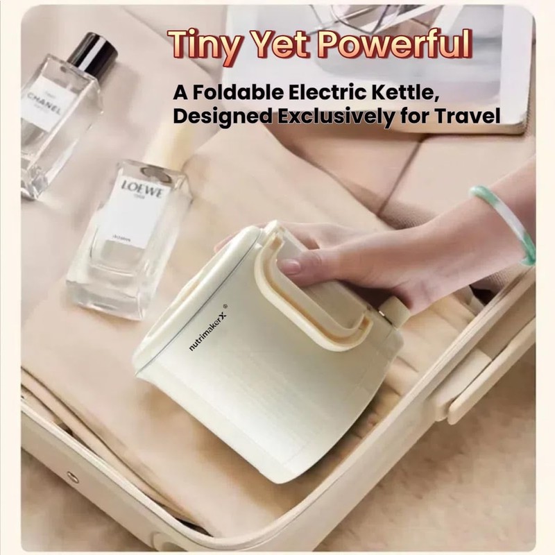 Premium Travel-Friendly Foldable Electric Kettle - 21oz Hot Water Boiler