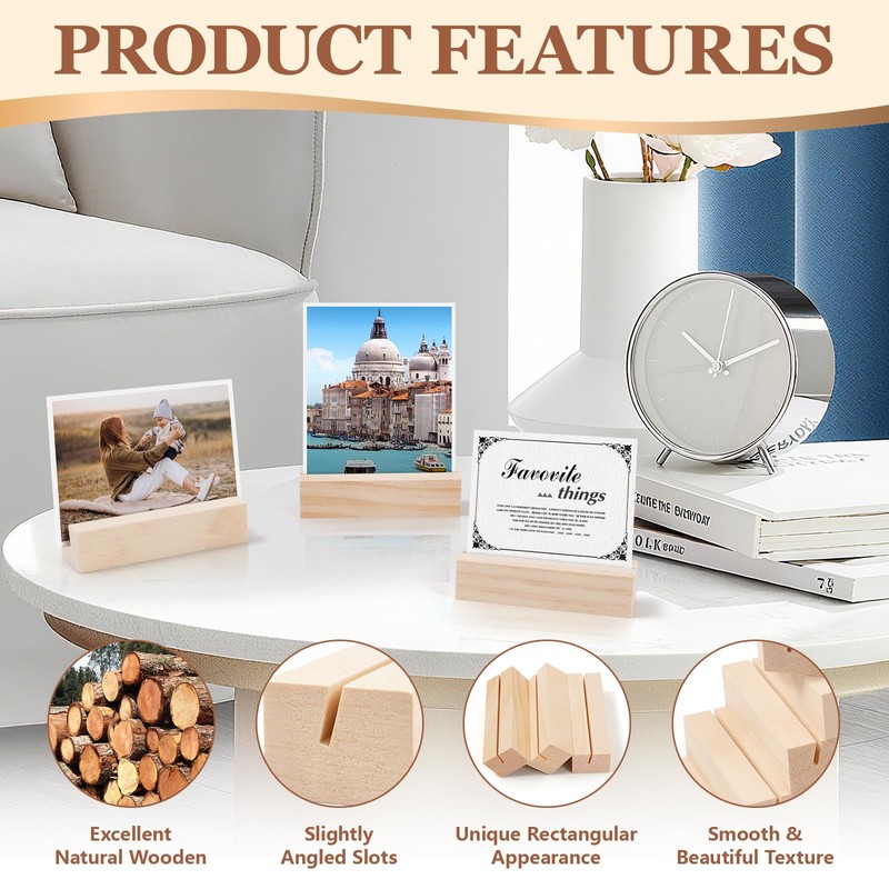 DYMHQ 20Pcs Wood Place Card Holders, Wooden Table Number Holders