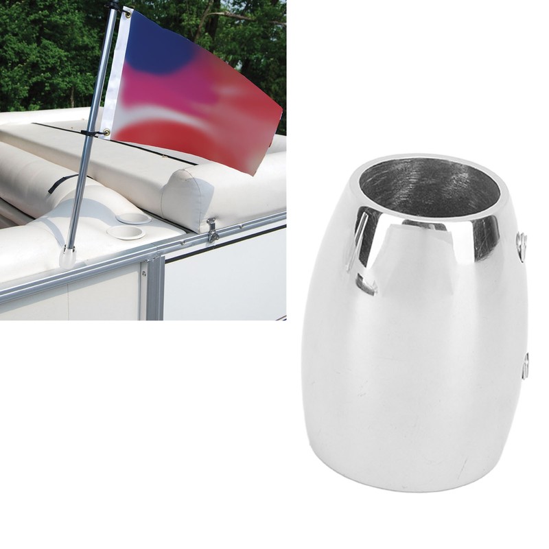 Flagpole Base Stainless Steel Cylindrical Thickened Mirror Polishing Boat Flag