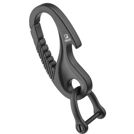 TISUR - Llavero de Titanio, mosquetón con Clip, Soporte para Llavero, Anillo en D, de liberación rápida, Llavero Resistente para abrebotellas, Llavero de Coche para Hombres (Negro)