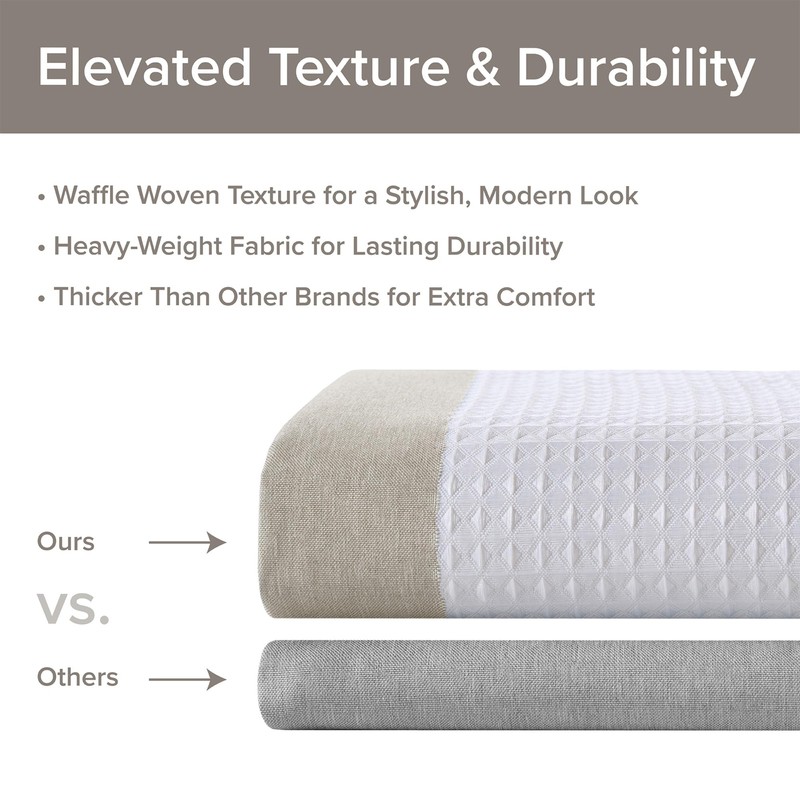 Madison Park Spa Waffle Shower Curtain 72x72 Taupe