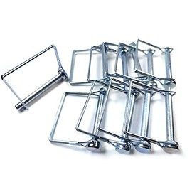 10 Pieces Wire Lock Pin, 3/8 Inch (9.21MM) Heavy Duty Safety Coupler Pin Shaft Locking Pin for Farm Trailers Wagons Lawn Garden(Square, Silver)