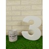 DecoPorex Polystyrene Number 3 Height 20cm for Decorations, Crafts, Birthdays