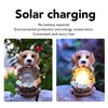 Solar Powered LED Light Dog Statue Decoration Solar Powered Puppy