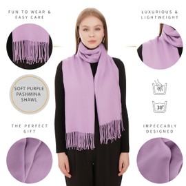 Pashmina Shawls And Wraps For Women - Purple Pashmina Shawl For Evening Dresses - Pashmina Bridal Wedding Scarf - Pashmina Fall Winter Scarf For Women - Pashmina Travel Scarf - Travel Shawl