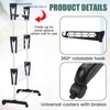 Leinuosen Pool Towel Holder Rack Outdoor Black Foldable with Wheels