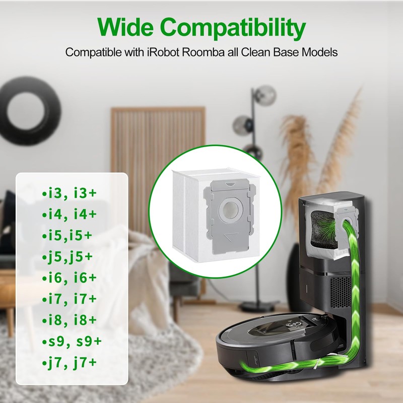 Omiracle 12 Pack Vacuum Bags Compatible with iRobot Roomba i3+,