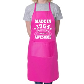 60th Birthday Made In 1964 BBQ Cooking Funny Novelty Apron Pink