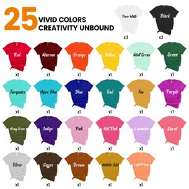 TransWonder Puff-Vinyl-Heat-Transfer - 28Pcs 3D Puff Heat Transfer Vinyl in 25 Assorted Colors for T-Shirts, 12x10 Puff HTV Vinyl Bundle for Cricut Silhouette Cameo