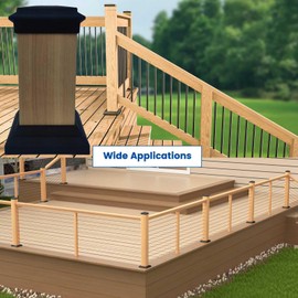 Deck Post Base-Inner Size4x4inch Wood Post Skirt,Newel Post Mounting Kit,Column Bottom Cover Cap Used for Porch Fence Deck and Stair Railings Black